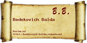 Bedekovich Balda névjegykártya